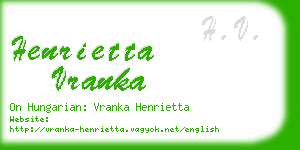 henrietta vranka business card